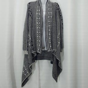 Women's BY DESIGN OPEN  FROM CARDIGAN - Size M Black/ White
